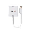 Lindy 43355 videokaapeli-adapteri USB Type-C VGA (D-Sub) Valkoinen Lindy 43355 videokaapeli-adapteri USB Type-C VGA (D-Sub) Valkoinen