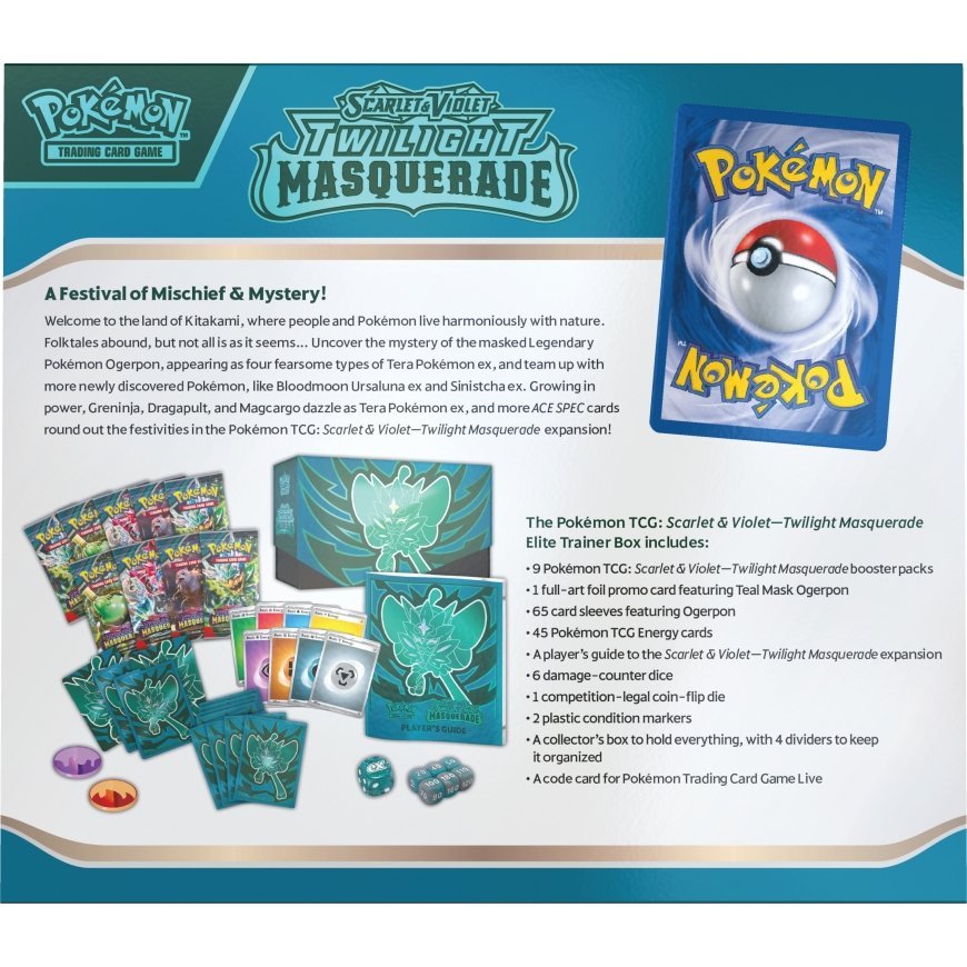 Pokemon Scarlet & Violet 6: Twilight Masquerade Elite Trainer Box -keräilykorttisetti – 5
