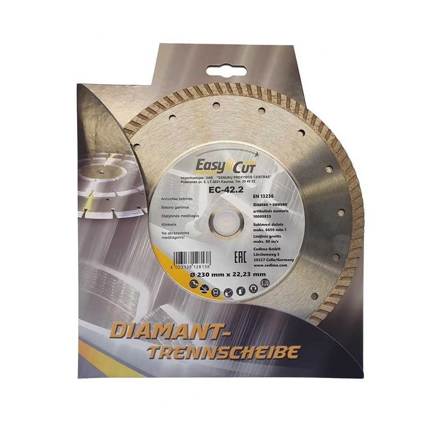 Deimantinis pjovimo diskas Cedima EC-42.2 230x22.23x2.6mm – 2