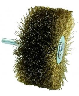 Tivoli Brass steel wire brush for drill, 80mm, corrugated Ø0.25mm, 6mm shank