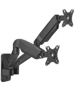 Hismart Dual 17"-32" monitor spring wall mount, black