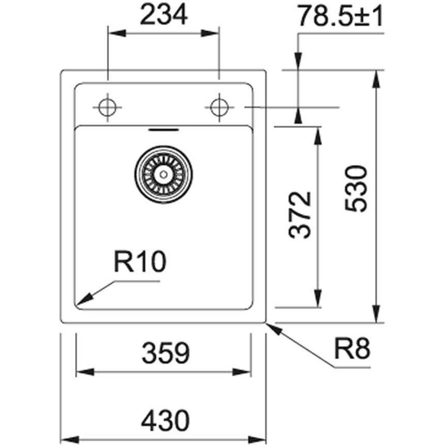 Tectonite plautuvė Franke, Sirius SID 610-40, Urban pilkas – 2