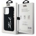 Karl Lagerfeld case for iPhone 15 Pro 6.1" KLHCP15LSCMSMVK black HC silicone sign metal logo