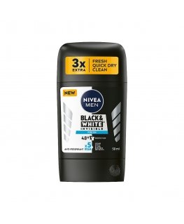 NIVEA Men's Stick Invisible Black and White Fresh 50ml 48H Prote