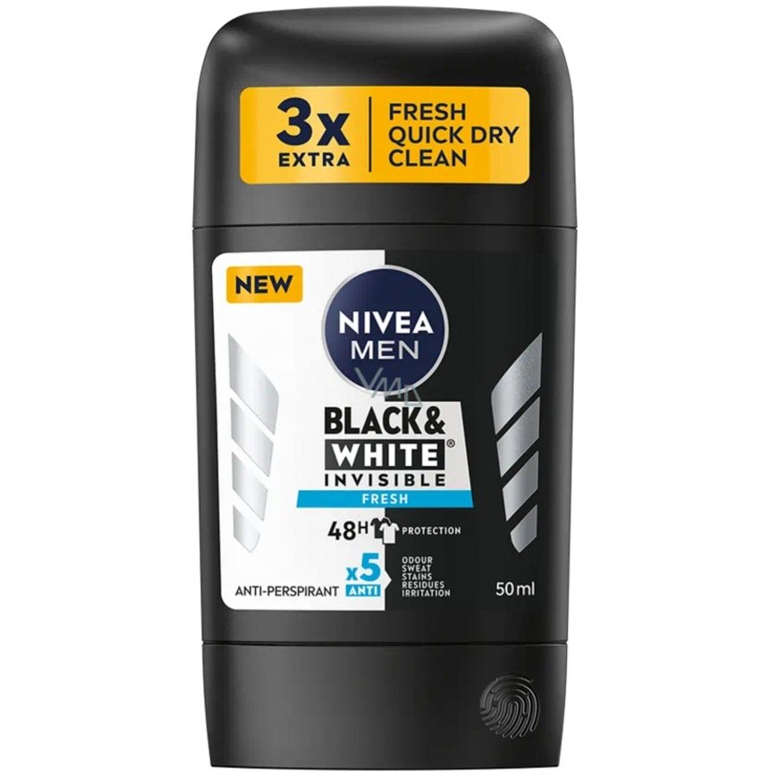 NIVEA Men's Stick Invisible Black and White Fresh 50ml 48H Prote – 2