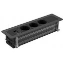 DELTACO recessed power panel, 3 sockets, 1x21W A+C USB charger, GST18, chaining DELTACO recessed power panel, 3 sockets, 1x21W A+C USB charger, GST18, chaining