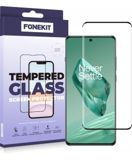 FoneKit Full Cover -panssarilasi, OnePlus 12, musta