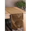 Eurofirany BLINK / 14 Velvet table runner with a large art deco fan pattern, 35X180 cm, color: brown