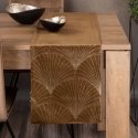 Eurofirany BLINK / 14 Velvet table runner with a large art deco fan pattern, 35X180 cm, color: brown
