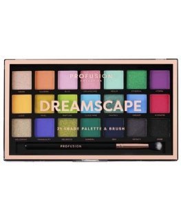 Profusion Dreamscape Eyeshadow Palette - a palette of 21 eye shadows with a brush