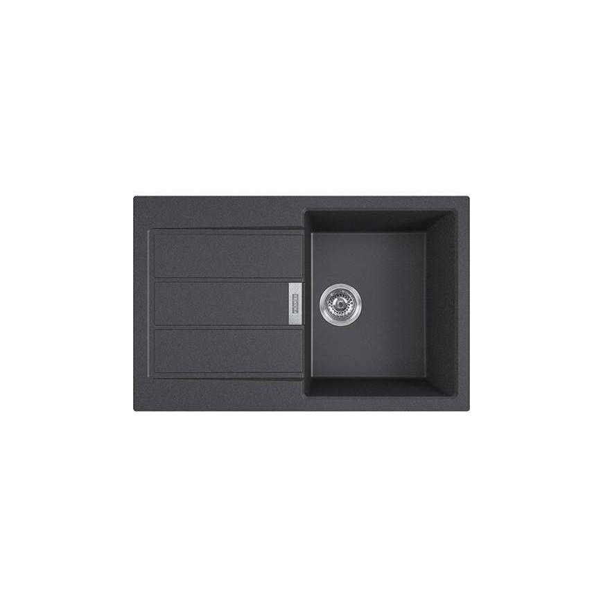 Tectonite sink Franke, Sirius S2D 611-78 with plug valve, Carbon