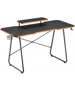 NanoRS RS170 gaming desk with monitor shelf, computer desk, max. 50 kg, height 850 mm, black