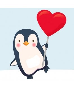 Beldizart Penguin in love 20*20 WD3019
