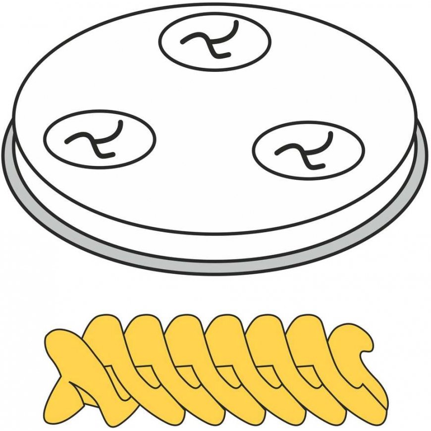 FUSILLI makaronų sietelio antgalis, grąžtai, 5 skylės sk. 9 mm MPF2.5/4 – Hendi 229361