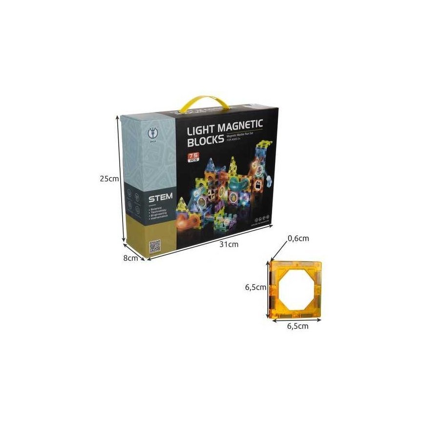 Magnetiniai blokeliai - takelis 75 vnt. kruzzel 22684 – 2