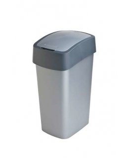 Curver Flip Bin 50 L Suorakulmainen Grafiitti, Hopea
