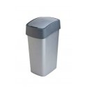 Curver Flip Bin 50 L Suorakulmainen Grafiitti, Hopea Curver Flip Bin 50 L Suorakulmainen Grafiitti, Hopea