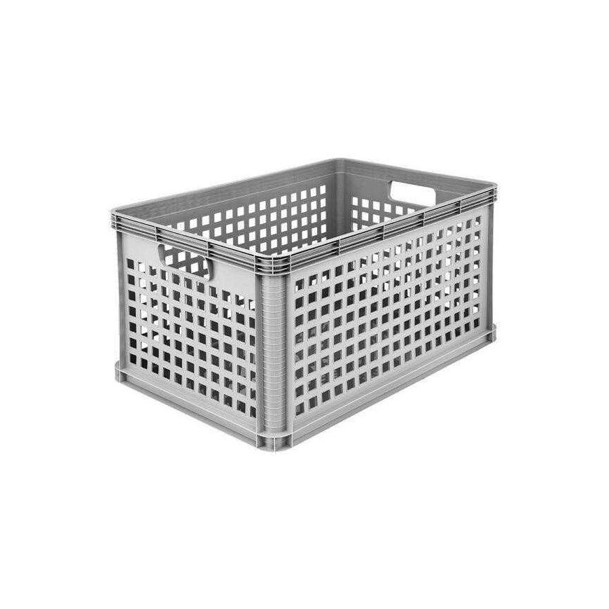 Openwork storage box Keeper, 60 x 40 x 32 cm, 64 l, gray