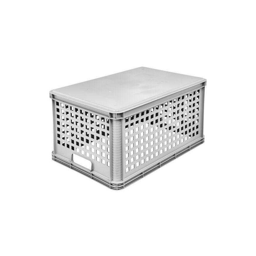 Openwork storage box Keeper, 60 x 40 x 32 cm, 64 l, gray – 3