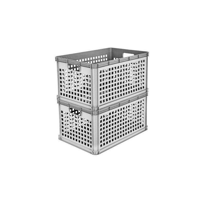 Openwork storage box Keeper, 60 x 40 x 32 cm, 64 l, gray – 4