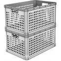 Openwork storage box Keeper, 60 x 40 x 32 cm, 64 l, gray Openwork storage box Keeper, 60 x 40 x 32 cm, 64 l, gray