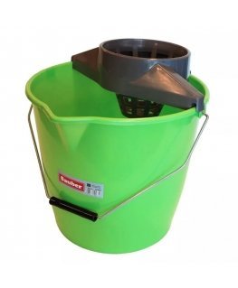 Round bucket 12L with push-button and metal handle