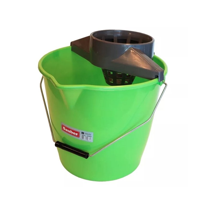 Round bucket 12L with push-button and metal handle