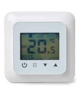 Termostatas HEATCOM, HC60, su ekranu, kabinamas, baltas