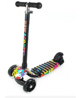 Cosmolino Tricycle balance scooter with luminous wheels, black color