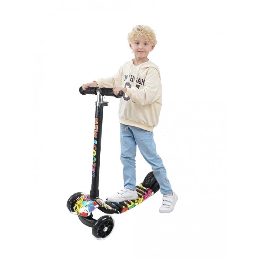 Cosmolino Tricycle balance scooter with luminous wheels, black color – 2