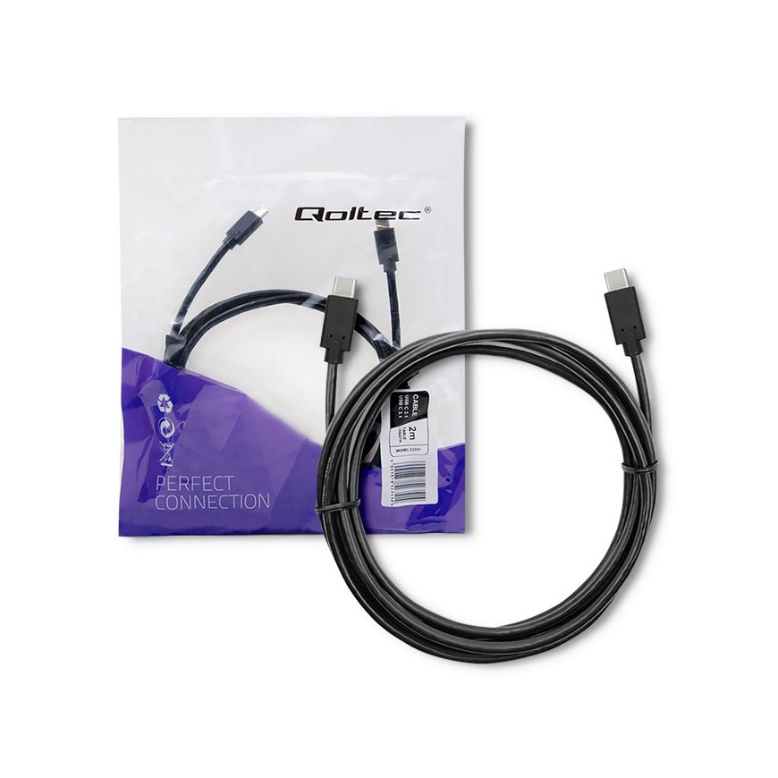 Qoltec 52351 USB-kaapeli 2 m USB 3.2 Gen 1 (3.1 Gen 1) USB C musta – 4