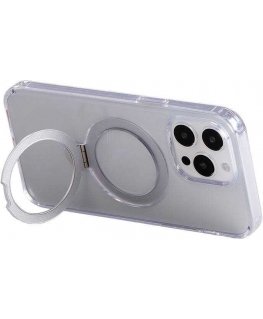 Dėklas Magnetic protective phone case with holder Joyroom JR-BP004 for iPhone 15 (transparent)