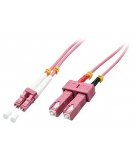 Lindy 46364 InfiniBand un optiskās šķiedras kabelis 10 m LC SC Rozā
