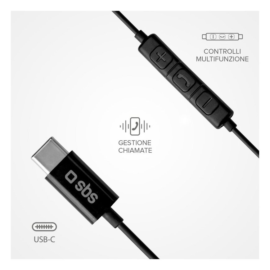 SBS TEEARTYCK kuulokkeet ja kuulokemikrofoni Langallinen In-ear Puhelut/Musiikki USB Type-C musta – 3
