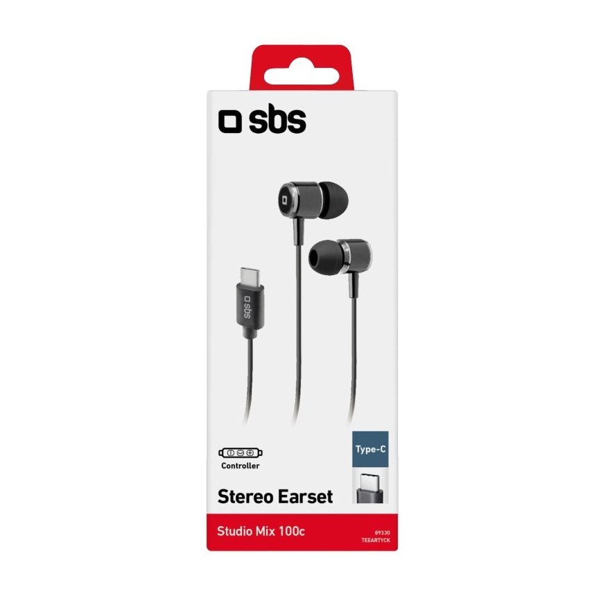 SBS TEEARTYCK headphones/headset Wired In-ear Calls/Music USB Type-C Black – 5