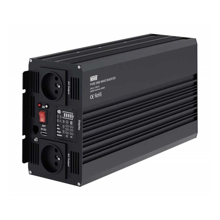 Lens Newell voltage converter with pure sine wave - 24 V / 230 V, 2000 W – 2