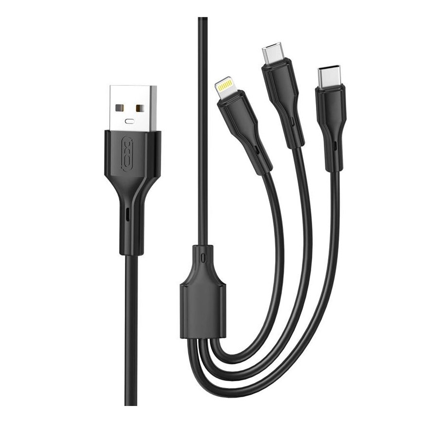 XO cable NB230 3w1 USB - Lightning + USB-C + microUSB 1,0m 2,4A