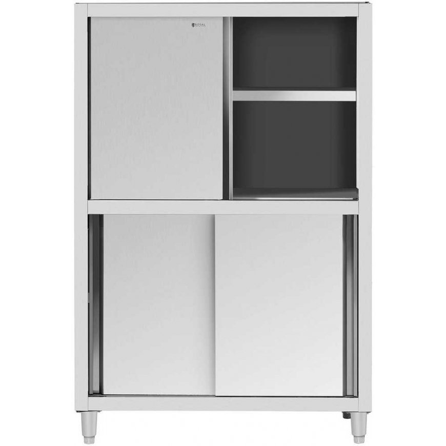 Royal Catering Spinta gastronomiczna magazynowa ze stali nazdzo drzwi suwane 120 kg 120 x 50 x 180 cm – 5