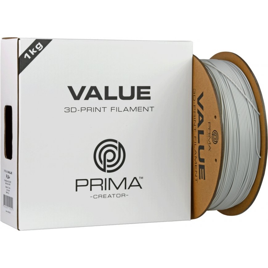 PrimaValue PLA+ High Speed -filamentti 3D -tulostimeen, 1.75 mm, harmaa – 3