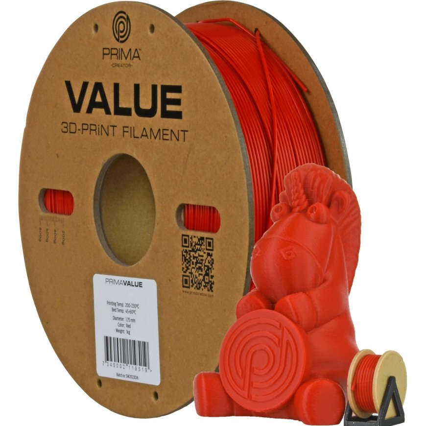 PrimaValue ABS filament for 3D printer, 1.75 mm, red