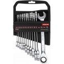 Klucze płaskie su grzechotką,komplektas 12szt(8-19mm),crv,proline