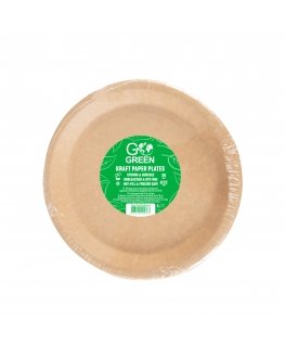 Kraft paper plates Go Green Ø22cm 20 pcs|0,20kg