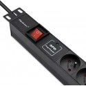 Qoltec Listwa zasilająca pdu do rack 19" | 1u | 16a | 6xfrench | 1.8m Qoltec Listwa zasilająca pdu do rack 19" | 1u | 16a | 6xfrench | 1.8m