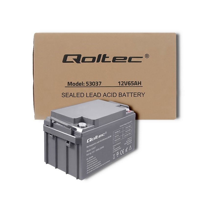 Qoltec 53037 AGM battery | 12V | 65Ah | max 780A – 5