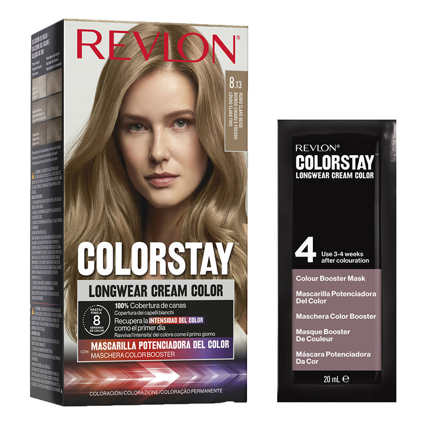 "Revlon Colorstay" ilgalaikiai kreminiai dažai 8,13-Light Skirtas šviesiems plaukams rusvai gelsvas – 2