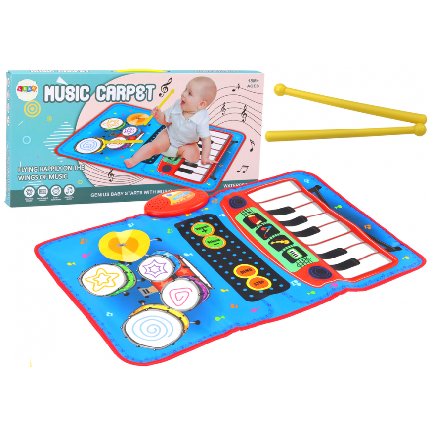 Lean Toys Music Mat 2in1 Interactive Drums Piano Sticks