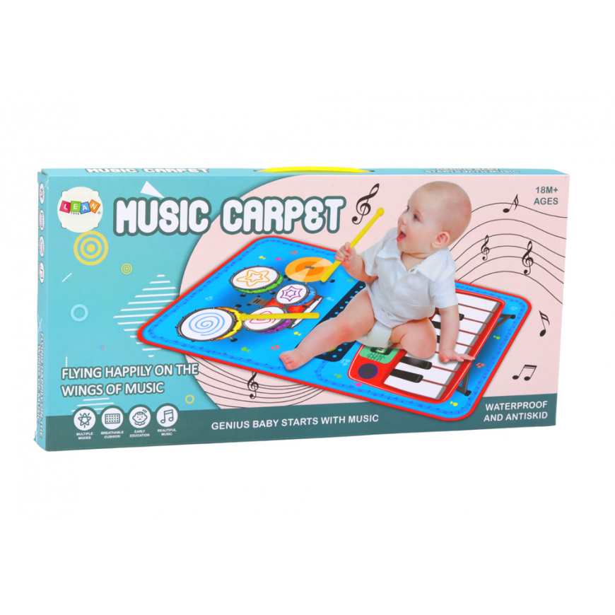 Lean Toys Music Mat 2in1 Interactive Drums Piano Sticks – 3