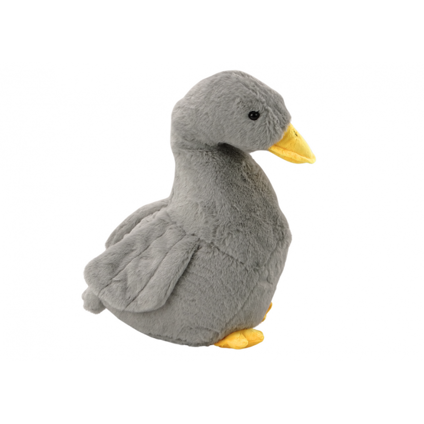 Lean Toys Plush Goose Mascot Gray Cuddly Plush Duck 40 cm