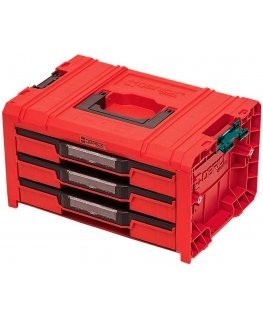 Q-Brick QBRICK PRO įrankių dėžė su 3 stalčiais 2.0 EXPERT Raudonas