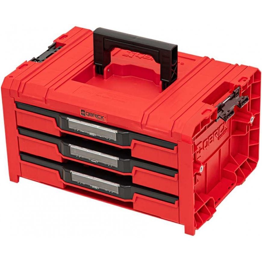 Q-Brick QBRICK PRO tool box with 3 drawers 2.0 EXPERT Red – 2